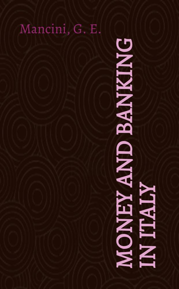 Money and banking in Italy