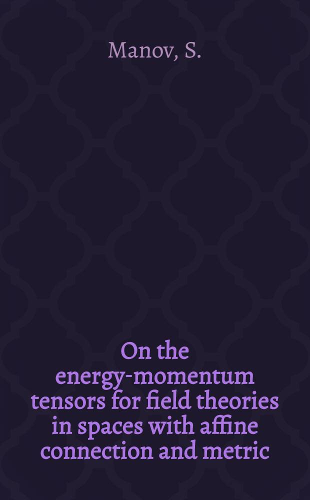On the energy-momentum tensors for field theories in spaces with affine connection and metric : Conditions for existence of energy-momentum tensors