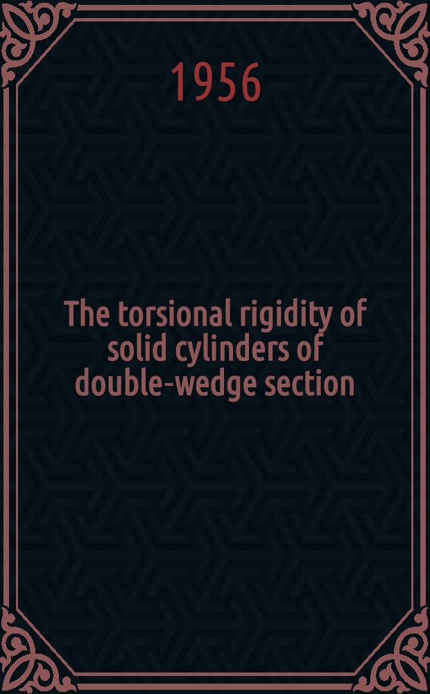 The torsional rigidity of solid cylinders of double-wedge section