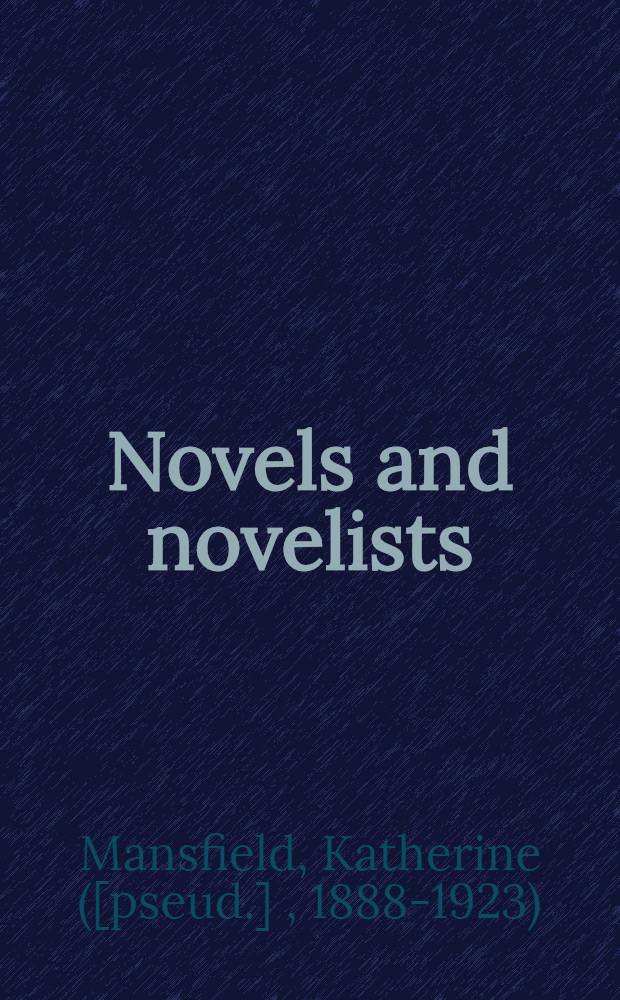 Novels and novelists