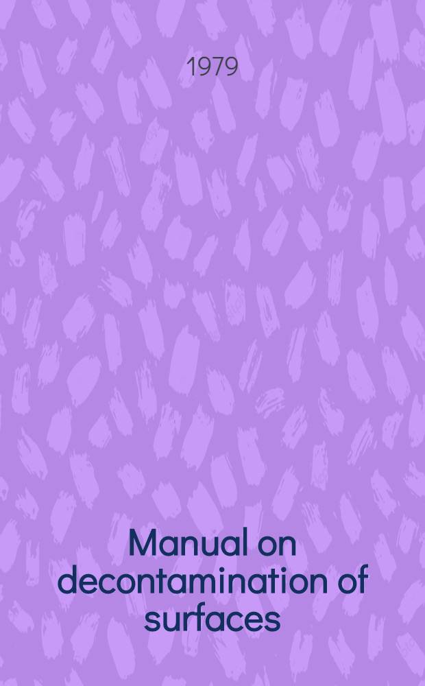 Manual on decontamination of surfaces