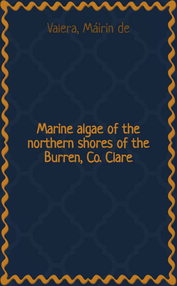 Marine algae of the northern shores of the Burren, Co. Clare