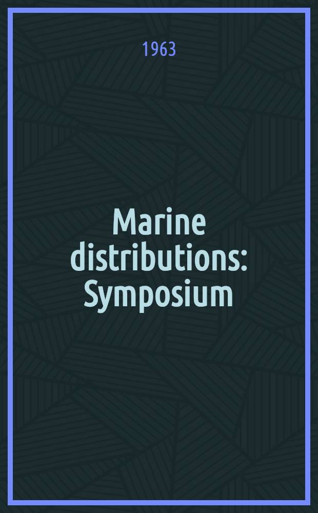 Marine distributions : Symposium
