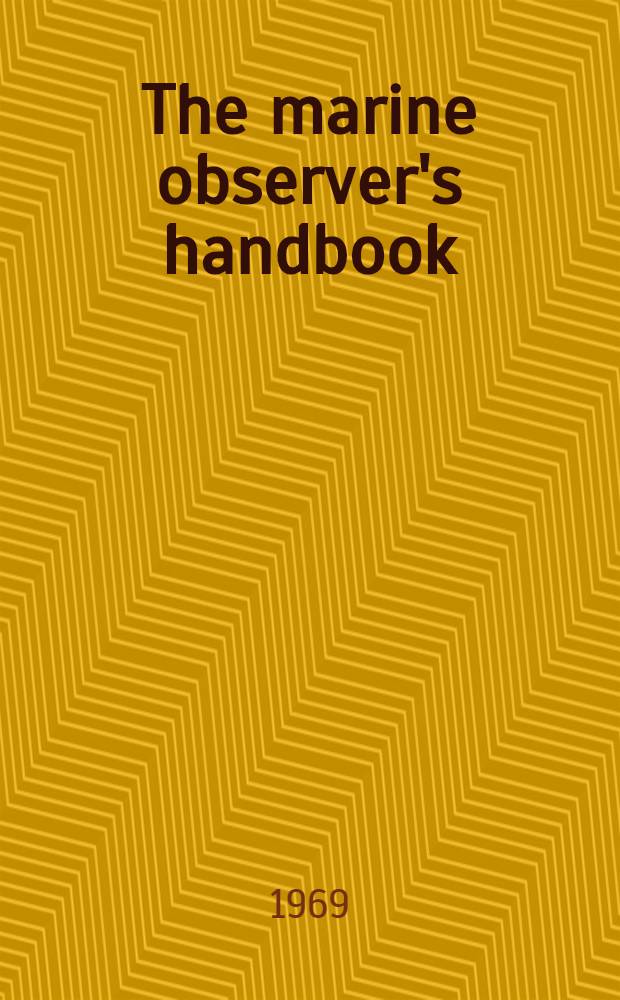 The marine observer's handbook