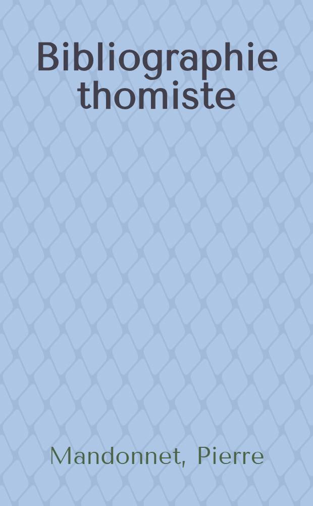 Bibliographie thomiste