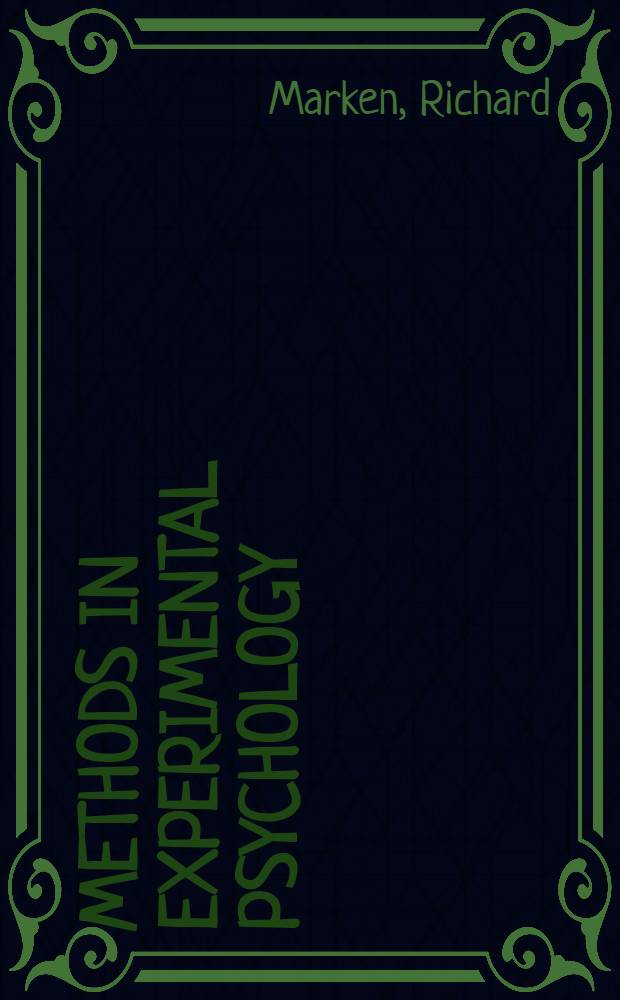 Methods in experimental psychology