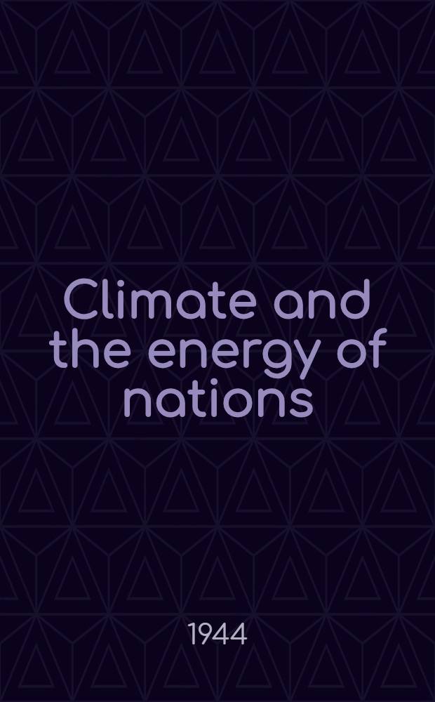 Climate and the energy of nations