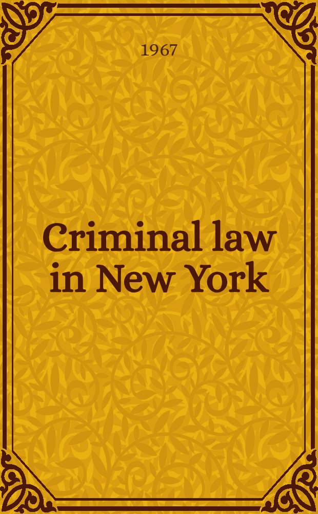 Criminal law in New York