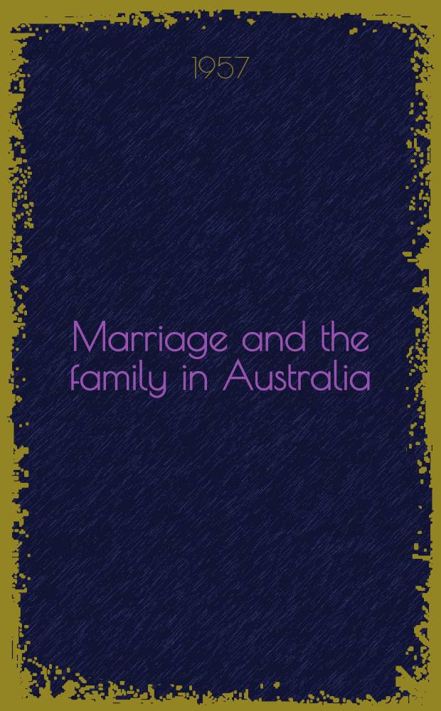 Marriage and the family in Australia