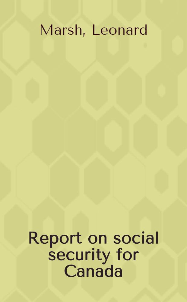 Report on social security for Canada