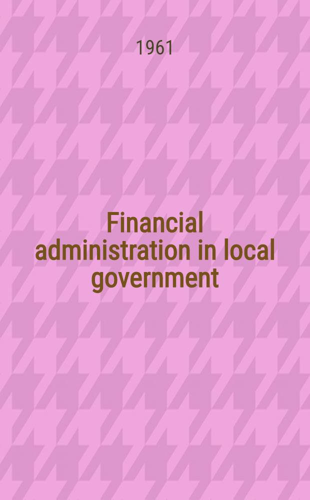 Financial administration in local government
