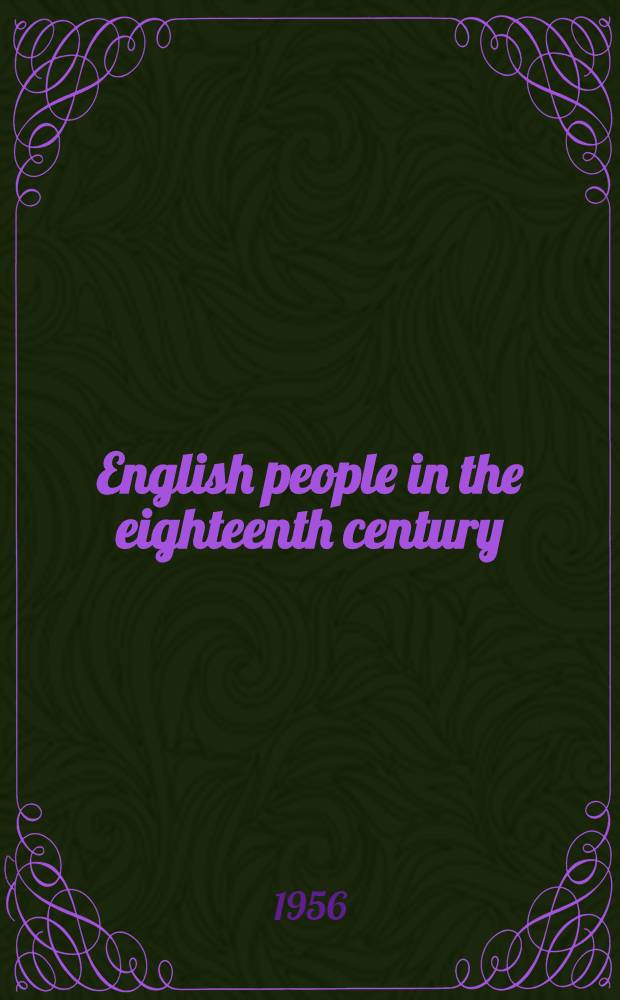 English people in the eighteenth century