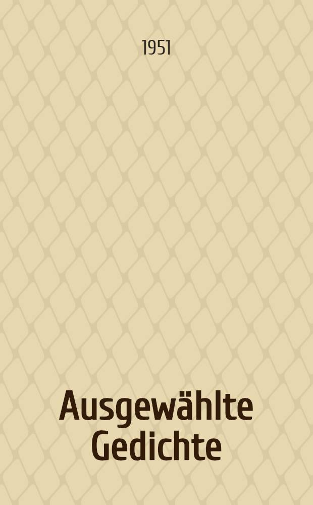 Ausgewählte Gedichte = Избранные стихи