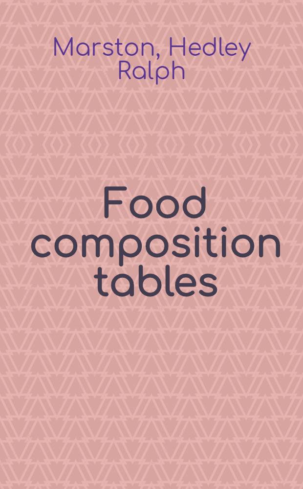 Food composition tables