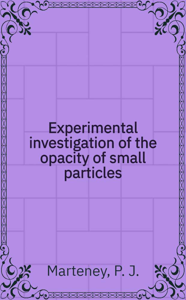 Experimental investigation of the opacity of small particles