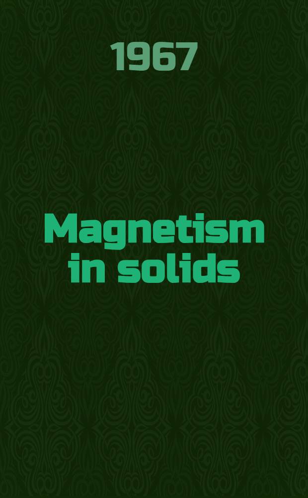Magnetism in solids