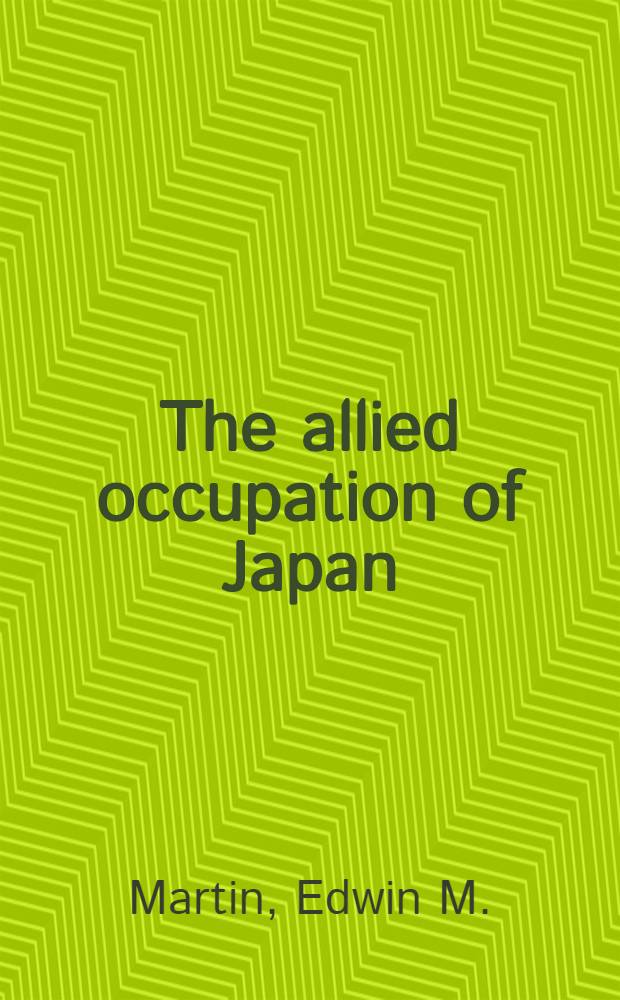 The allied occupation of Japan