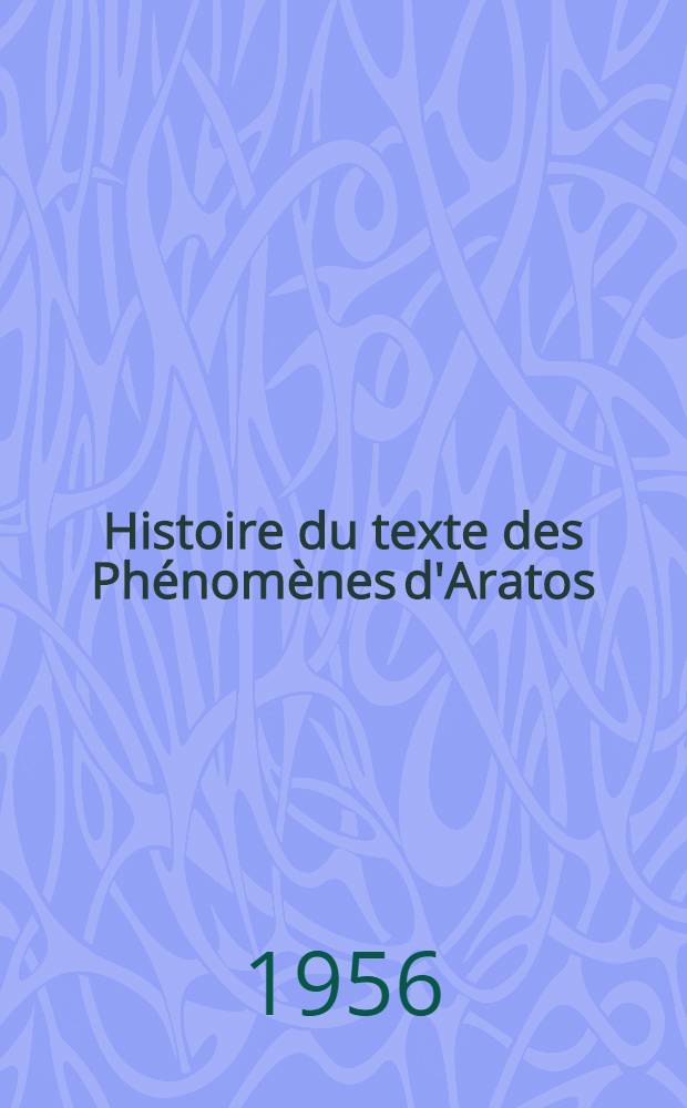 Histoire du texte des Phénomènes d'Aratos
