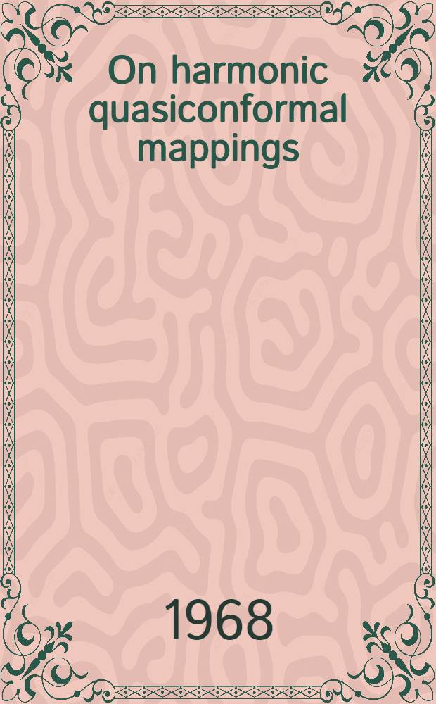 On harmonic quasiconformal mappings