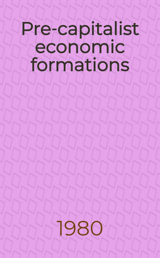 Pre-capitalist economic formations