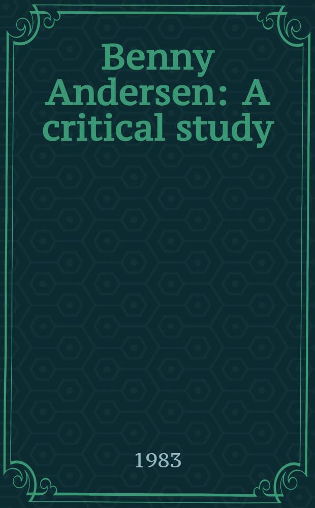 Benny Andersen : A critical study