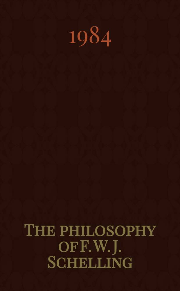The philosophy of F. W. J. Schelling : History, system and freedom