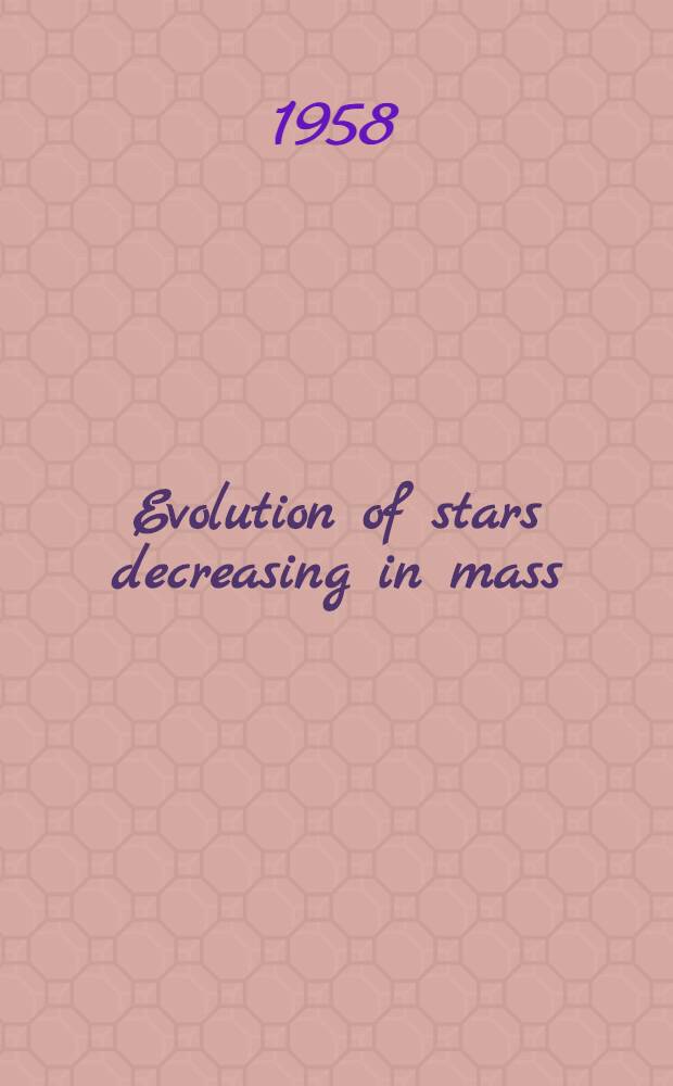 Evolution of stars decreasing in mass