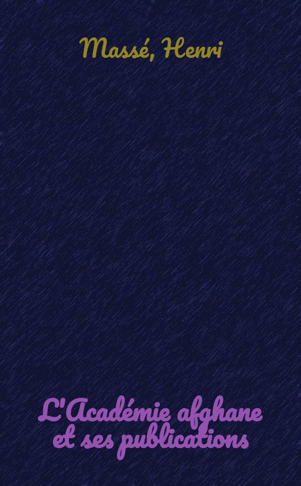 L'Académie afghane et ses publications