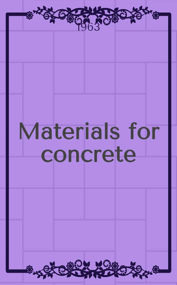 Materials for concrete