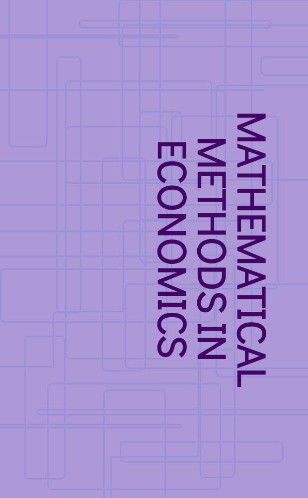 Mathematical methods in economics