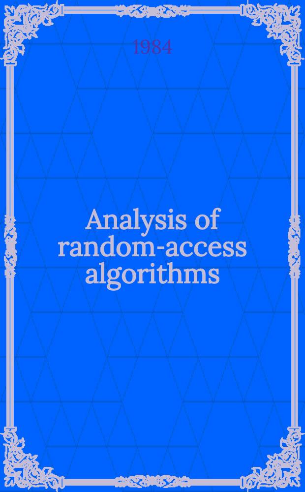 Analysis of random-access algorithms : A diss