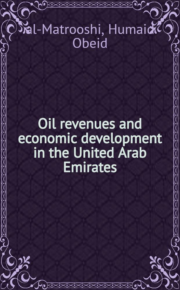 Oil revenues and economic development in the United Arab Emirates