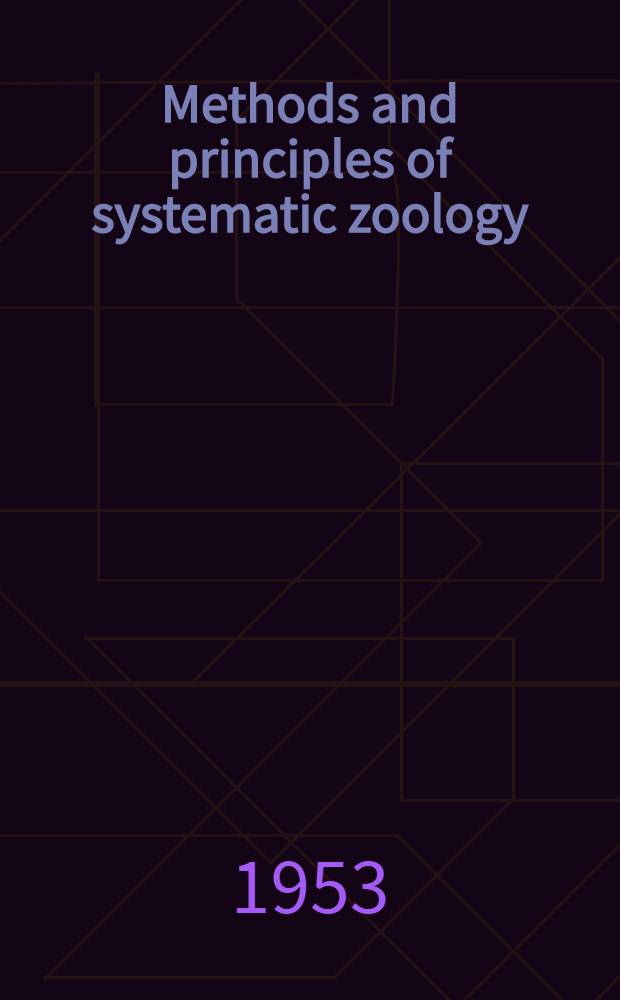Methods and principles of systematic zoology