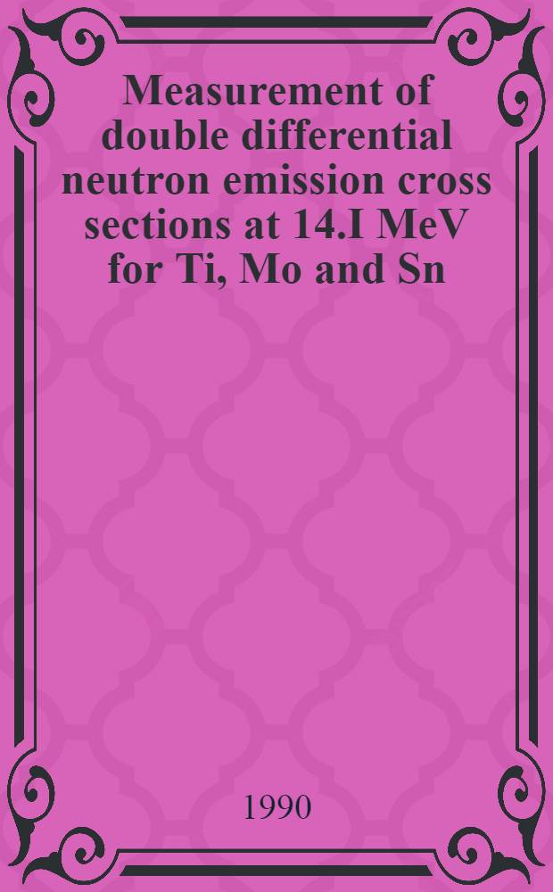 Measurement of double differential neutron emission cross sections at 14.I MeV for Ti, Mo and Sn