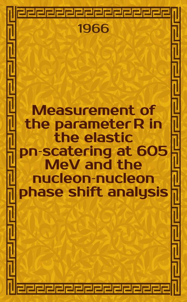 Measurement of the parameter R in the elastic pn-scatering at 605 MeV and the nucleon-nucleon phase shift analysis