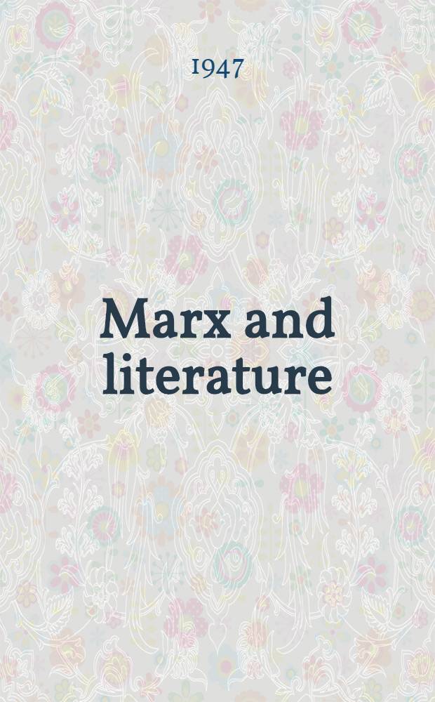 Marx and literature