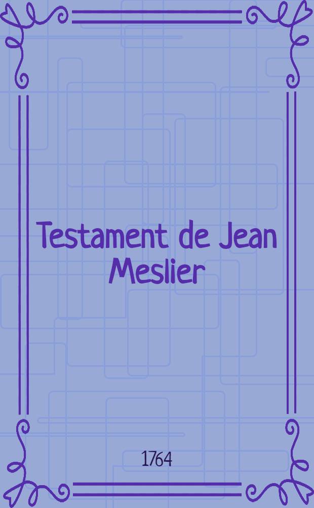 Testament de Jean Meslier