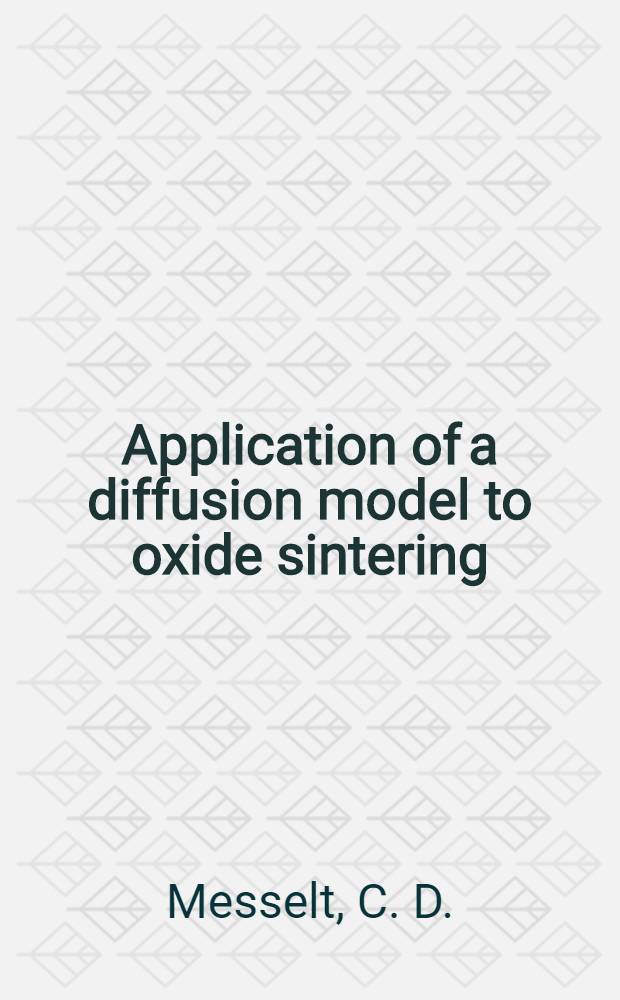 Application of a diffusion model to oxide sintering