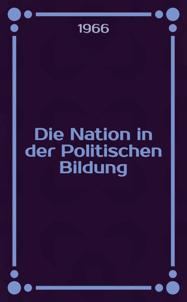 Die Nation in der Politischen Bildung