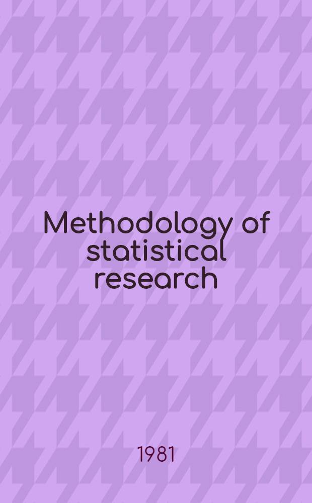 Methodology of statistical research