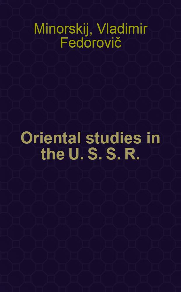 Oriental studies in the U. S. S. R.