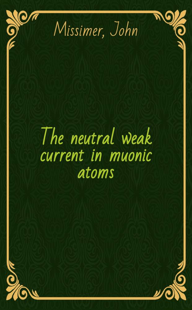 The neutral weak current in muonic atoms