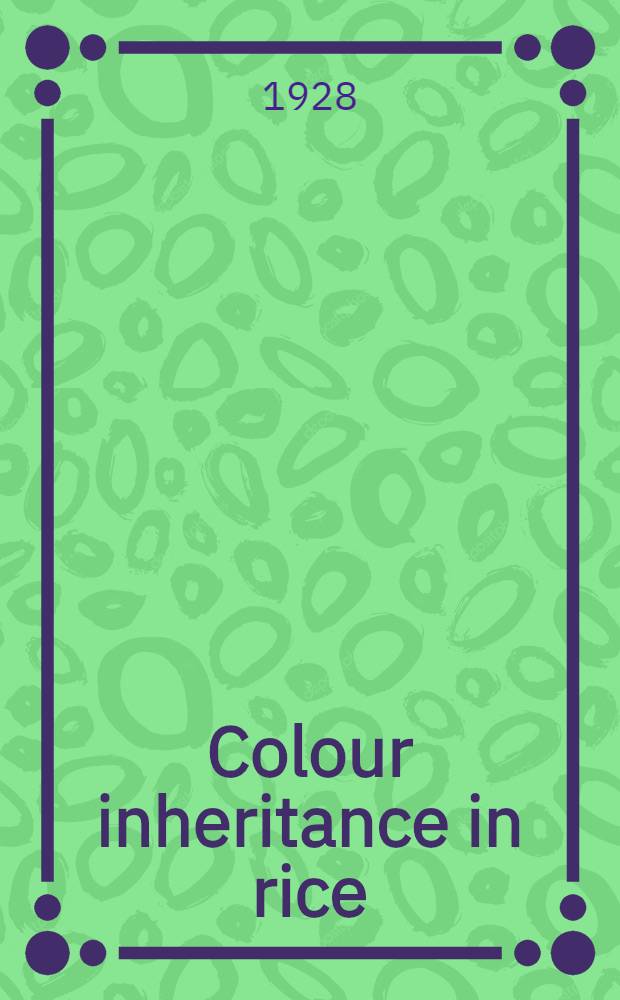 Colour inheritance in rice
