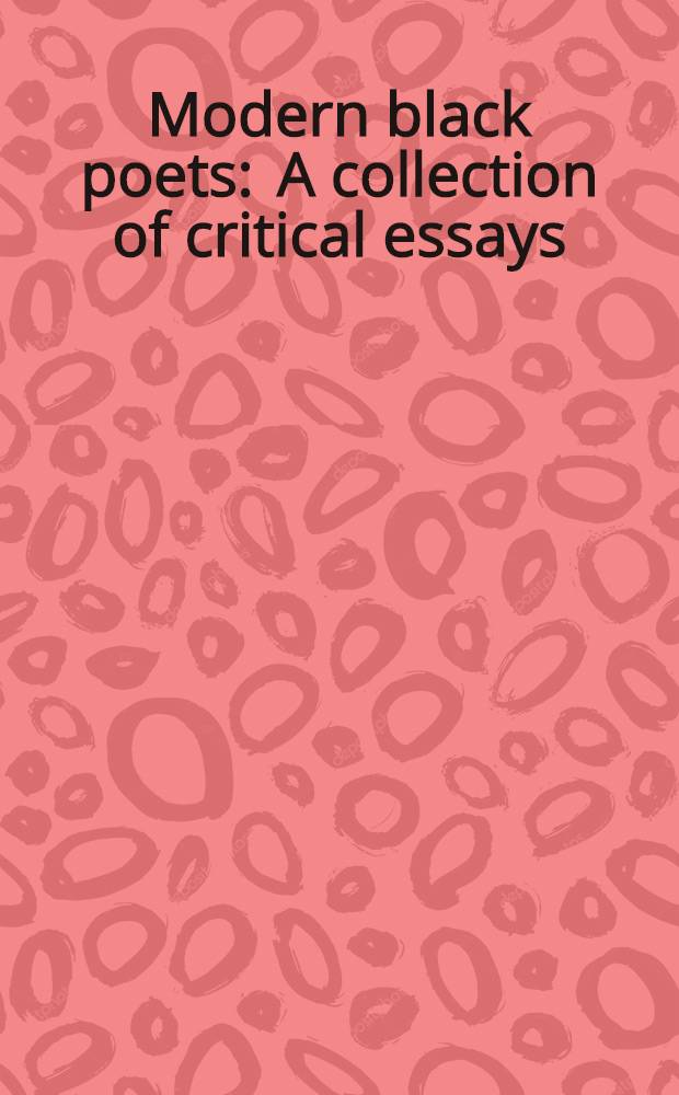 Modern black poets : A collection of critical essays