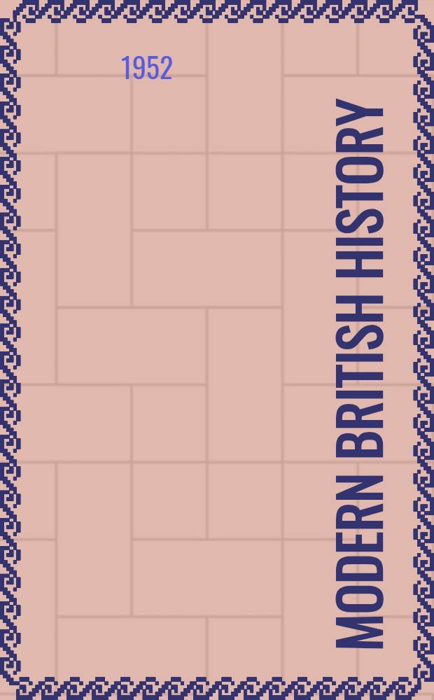 Modern British history : 1485-1939 : A short bibliography