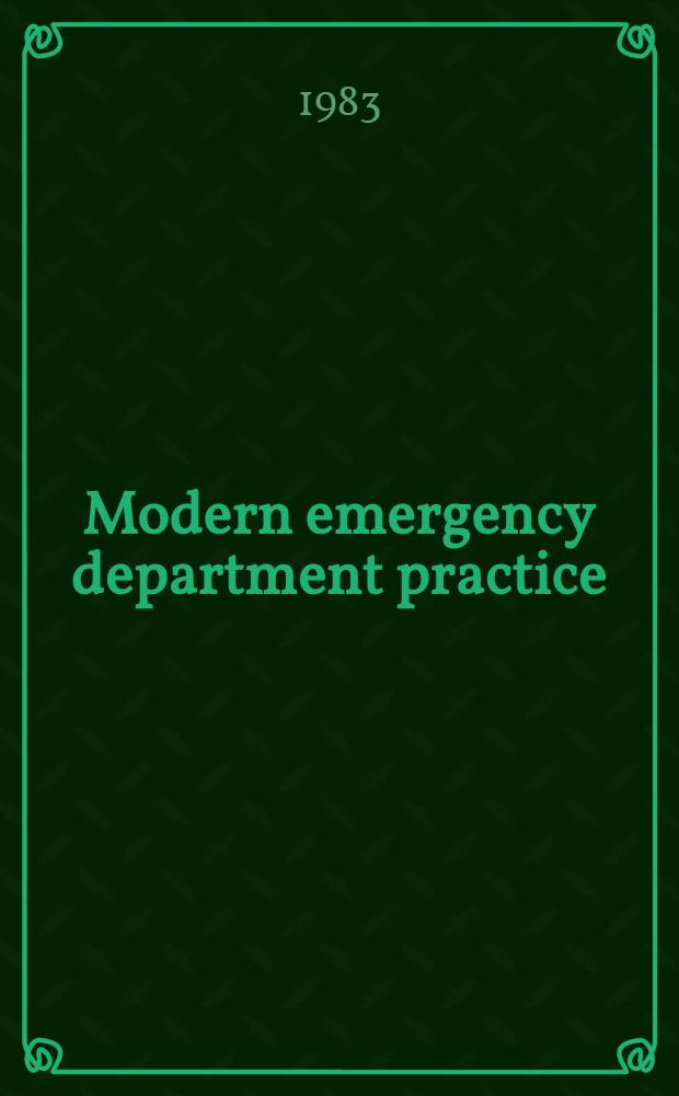 Modern emergency department practice