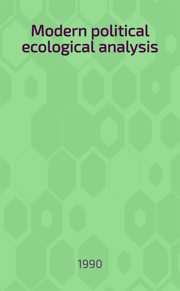 Modern political ecological analysis