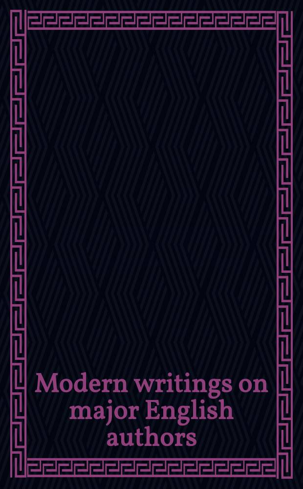 Modern writings on major English authors