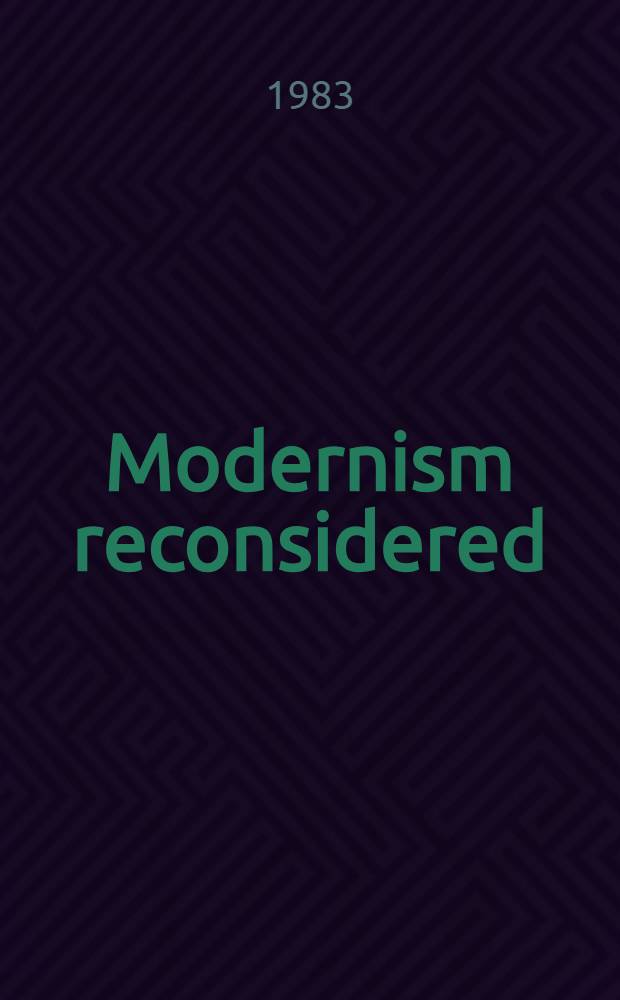 Modernism reconsidered