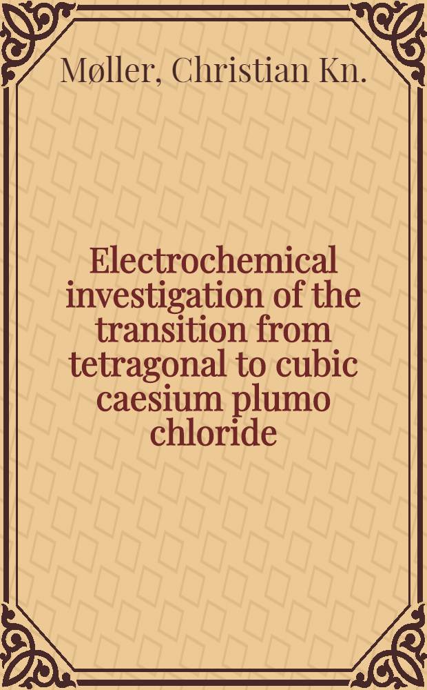 Electrochemical investigation of the transition from tetragonal to cubic caesium plumo chloride